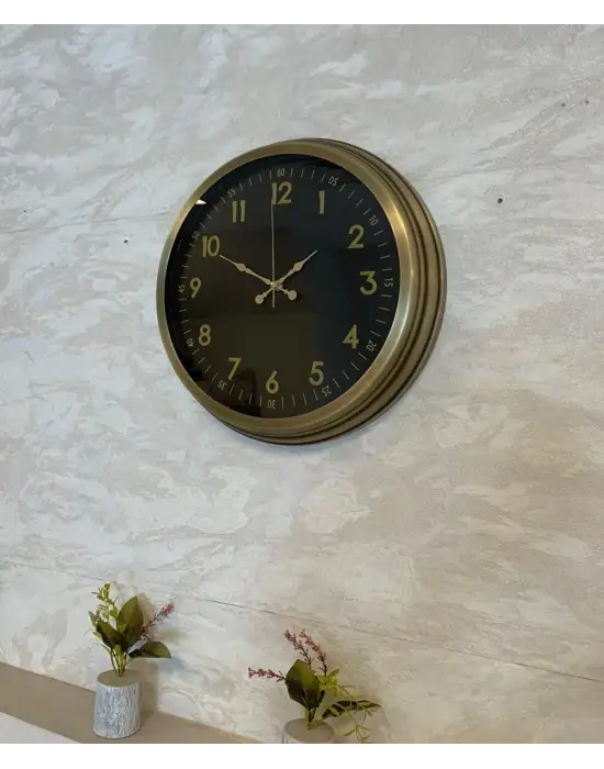 İhtişam Eskitme 40 Cm Metal Duvar Saati