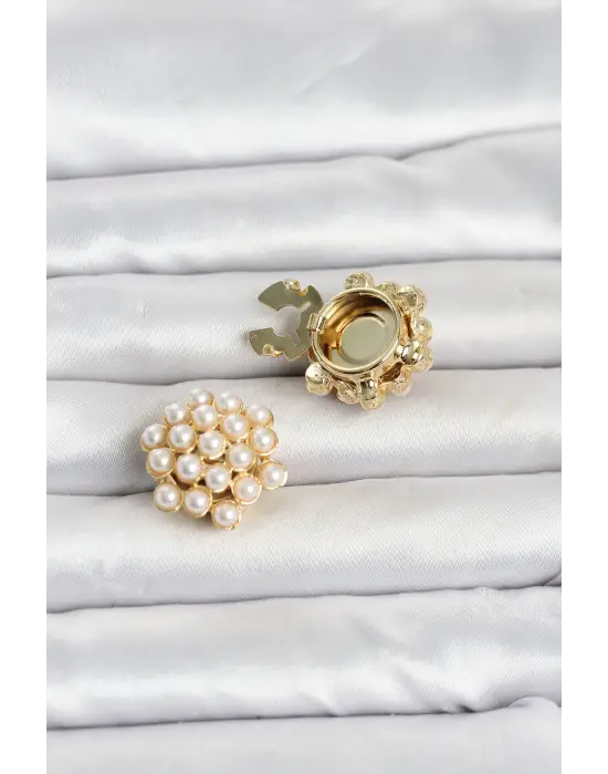 İncili Model Düğme veya Manşet Broşu