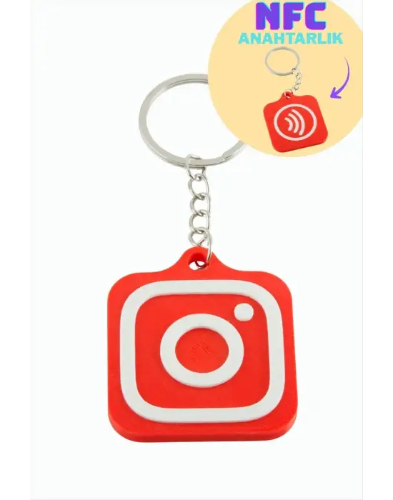 InstagramLogolu 3D Baskılı NFC Anahtarlık