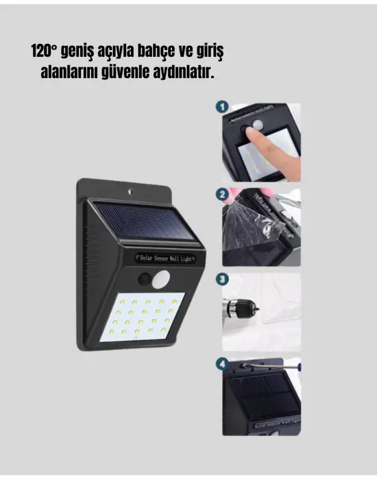 Ip65 Dayanıklı Solar Enerjili Dış Cephe Aydınlatma