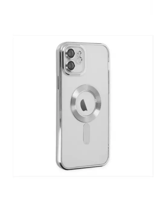 iPhone 12 Lüx Magsaff Lazer Silikon Kılıf (Kamera Korumalı)