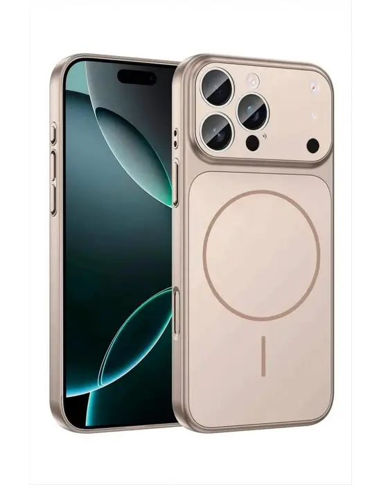 İphone 14 Uyumlu 17 Pro Max Görünümlü Magsaff Kapak Kılıf