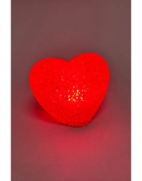 Işıklı Kırmızı Kalp Led Lamba 9 cm
