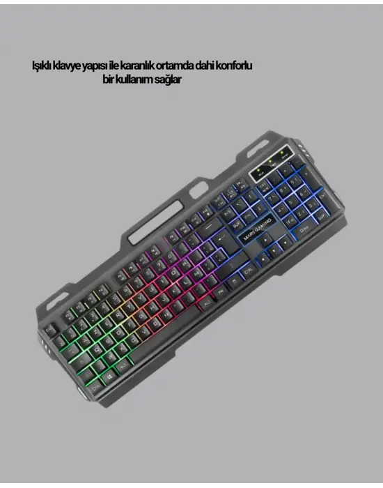 Işıklı Oyuncu Klavye Mouse Ve Bluetooth Kulaklık Seti Türkçe Q Usb