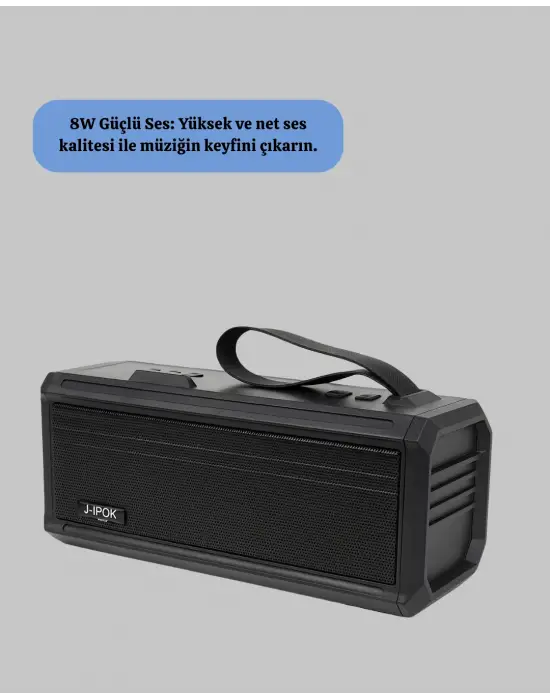 J-ıpox P520 Bluetooth Hoparlör 8w Güçlü Ses Solar Şarj Fm Radyo