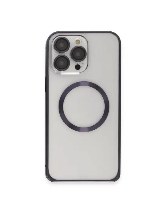 Joko Apple İphone 14 Pro Kılıf Metal Bumper Magneticsafe Kapak - Derin Mor