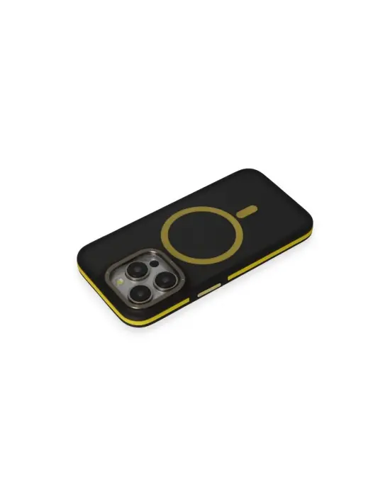 Joko Apple İphone 14 Pro Kılıf Rocky Magsafe Kapak - Siyah-sarı