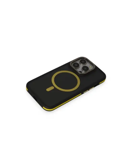 Joko Apple İphone 14 Pro Max Kılıf Rocky Magsafe Kapak - Siyah-sarı