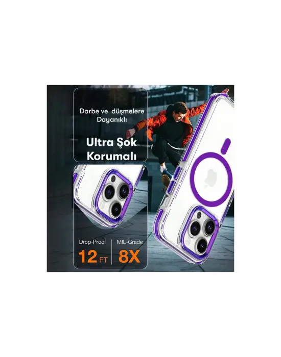 Joko Apple İphone 15 Pro Max Bella Magsafe Kapak - Derin Mor