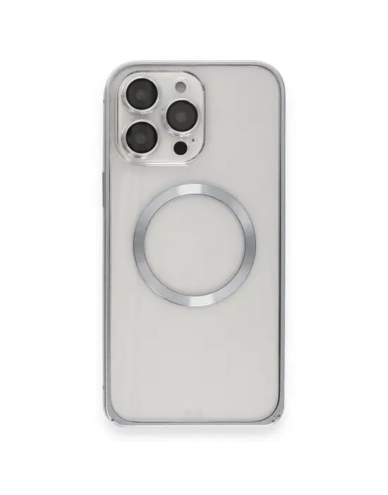 Joko Apple İphone 15 Pro Max Kılıf Metal Bumper Magneticsafe Kapak - Gri