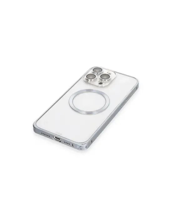 Joko Apple İphone 15 Pro Max Kılıf Metal Bumper Magneticsafe Kapak - Gri