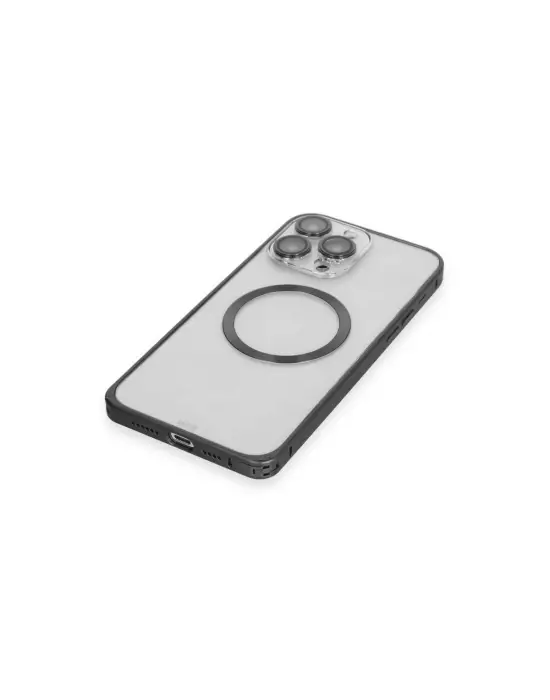 Joko Apple İphone 15 Pro Max Kılıf Metal Bumper Magneticsafe Kapak - Siyah