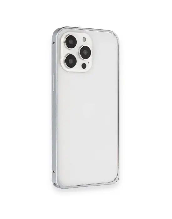 Joko Apple İphone 15 Pro Max Metal Bumper Mat Kapak - Gri