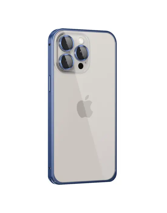 Joko Apple İphone 15 Pro Max Metal Bumper Mat Kapak - Lacivert