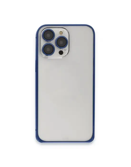 Joko Apple İphone 15 Pro Max Metal Bumper Mat Kapak - Lacivert