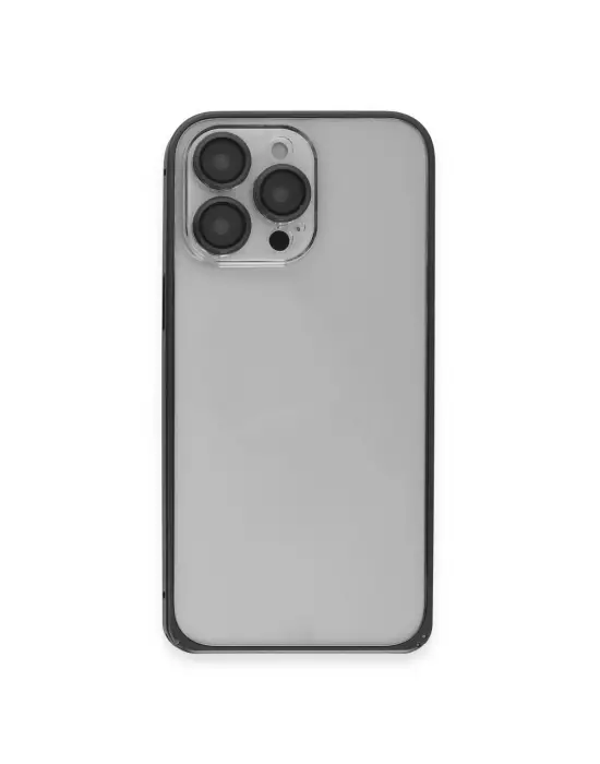 Joko Apple İphone 15 Pro Max Metal Bumper Mat Kapak - Siyah