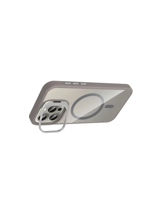 Joko Apple İphone 15 Pro Max Remim Lensli Magsafe Standlı Kapak - Titan Gri