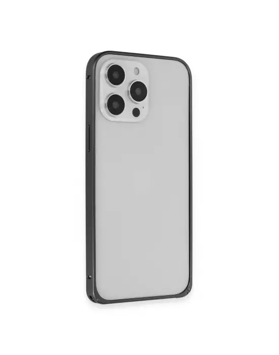 Joko Apple İphone 15 Pro Metal Bumper Mat Kapak - Siyah