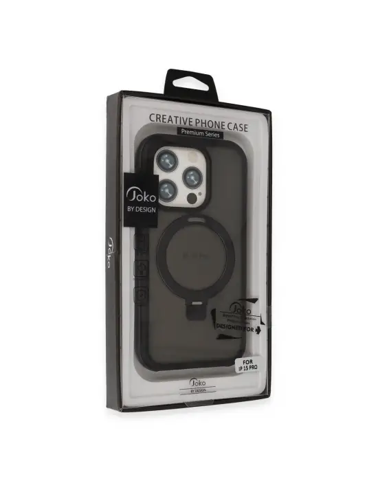 Joko Apple İphone 15 Pro Zorda Airbag Magsafe Standlı Kapak - Siyah