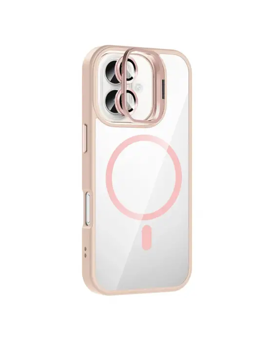 Joko Apple İphone 16 Plus Remim Lensli Magsafe Standlı Kapak - Pembe