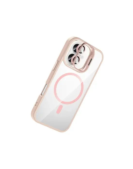 Joko Apple İphone 16 Plus Remim Lensli Magsafe Standlı Kapak - Pembe