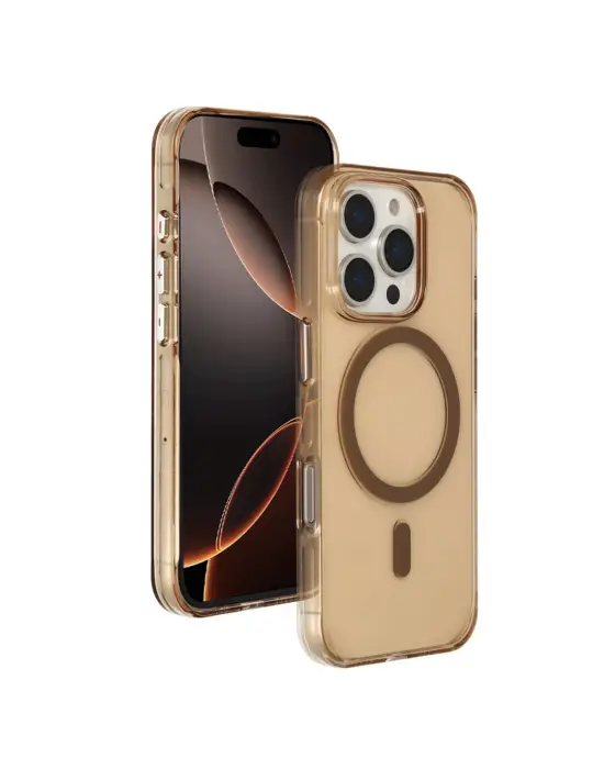 Joko Apple İphone 16 Pro Max Gleam Pc Sert Magsafe Kılıf - Şeffaf-gold