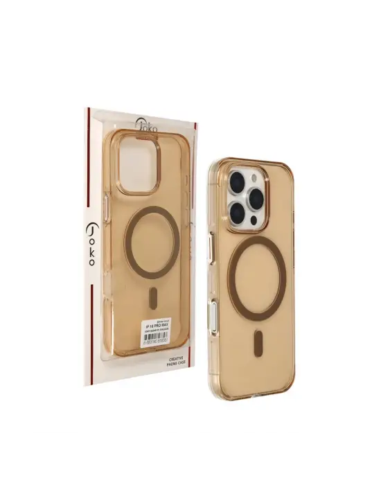 Joko Apple İphone 16 Pro Max Gleam Pc Sert Magsafe Kılıf - Şeffaf-gold