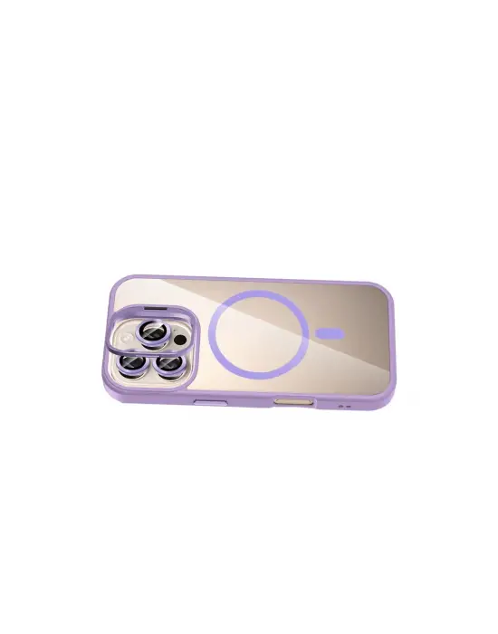 Joko Apple İphone 16 Pro Max Remim Lensli Magsafe Standlı Kapak - Lila