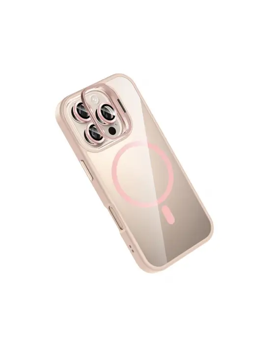 Joko Apple İphone 16 Pro Max Remim Lensli Magsafe Standlı Kapak - Pembe