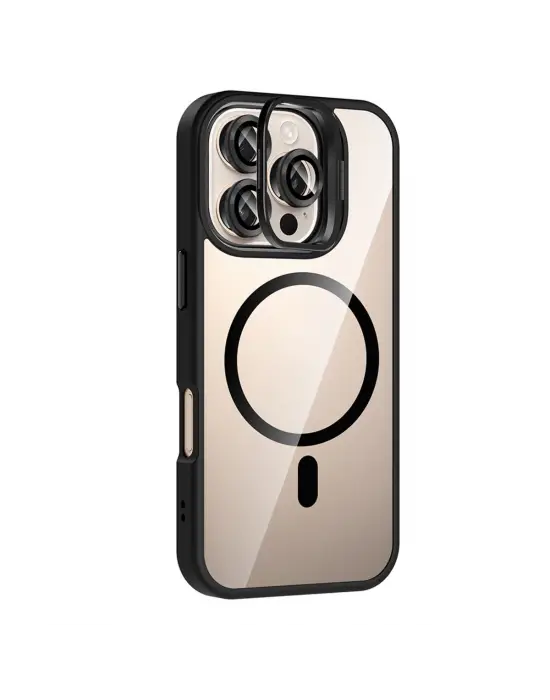Joko Apple İphone 16 Pro Max Remim Lensli Magsafe Standlı Kapak - Siyah