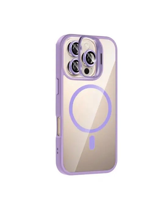 Joko Apple İphone 16 Pro Remim Lensli Magsafe Standlı Kapak - Lila