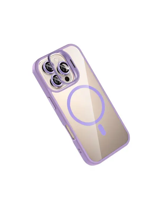 Joko Apple İphone 16 Pro Remim Lensli Magsafe Standlı Kapak - Lila