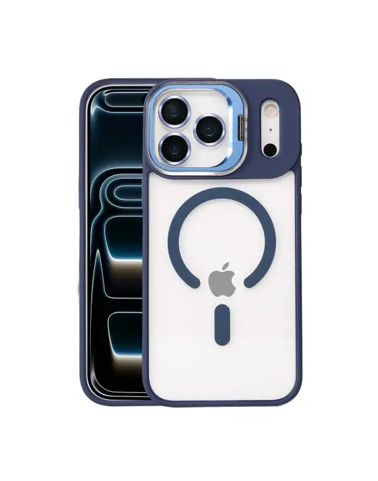 Joko Apple İphone 17 Pro Max Remim Lensli Magsafe Standlı Kapak - Lacivert