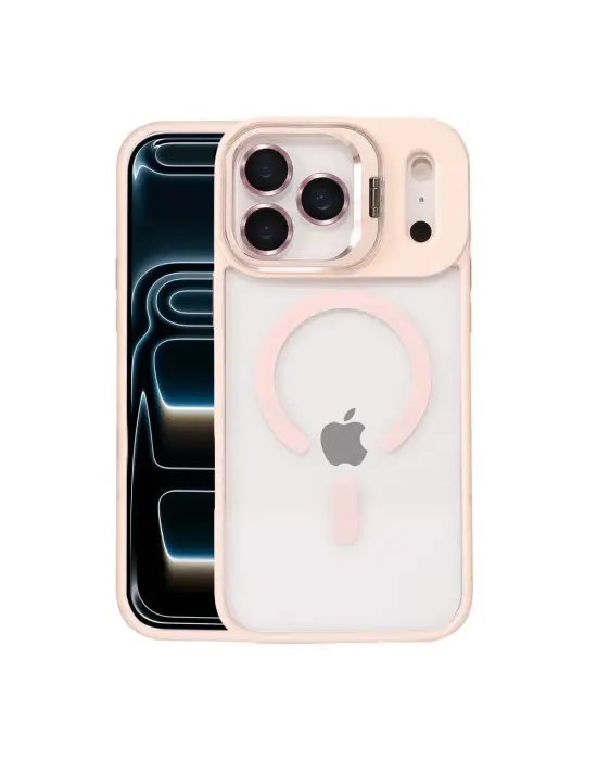 Joko Apple İphone 17 Pro Max Remim Lensli Magsafe Standlı Kapak - Pembe