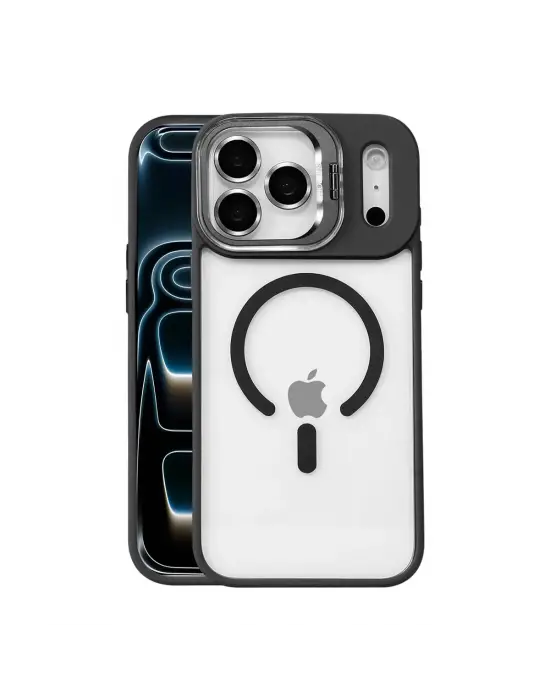 Joko Apple İphone 17 Pro Max Remim Lensli Magsafe Standlı Kapak - Siyah