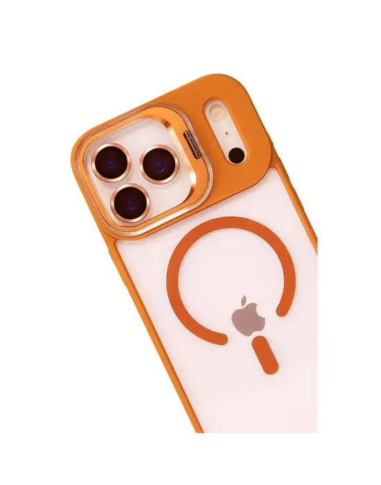 Joko Apple İphone 17 Pro Max Remim Lensli Magsafe Standlı Kapak - Turuncu