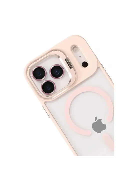 Joko Apple İphone 17 Pro Remim Lensli Magsafe Standlı Kapak - Pembe