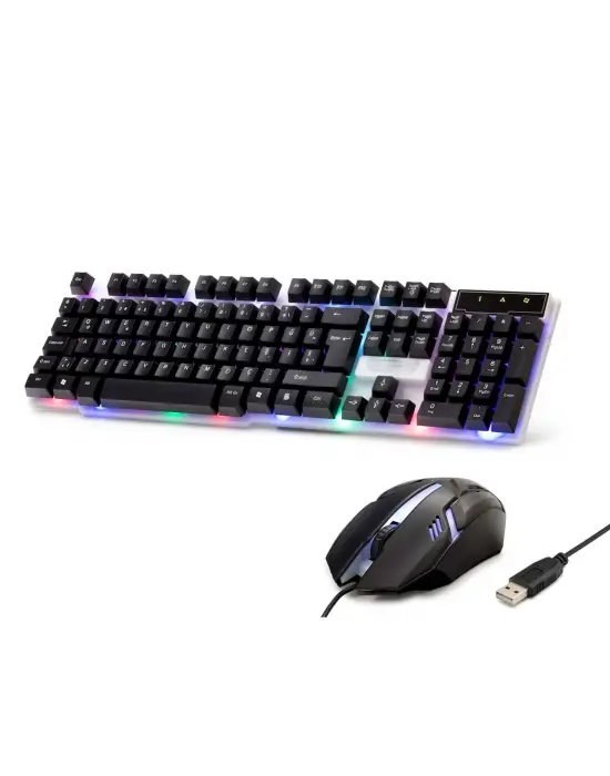 Kablolu Oyuncu Klavye Mouse Set Led Q Siyah H837Q
