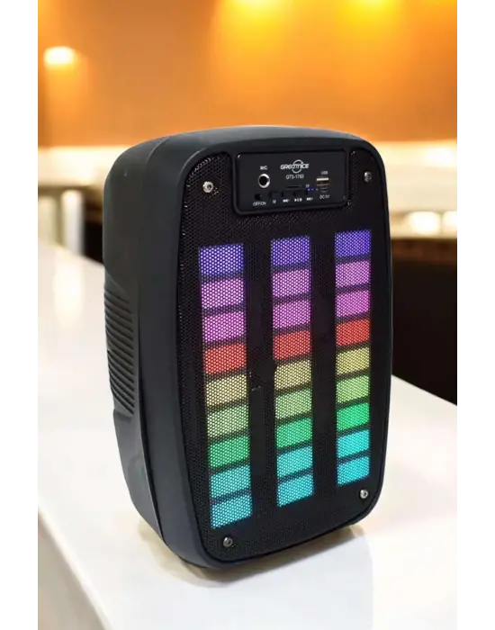 Kablosuz Bluetooth Hoparlör Taşınabilir 6.5 İnç Led Işık Kareoke