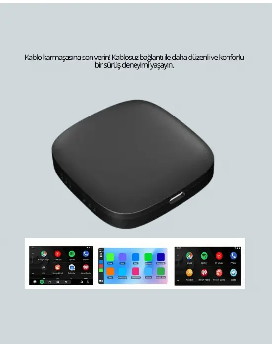 Kablosuz Carplay Ve Android Auto Dönüştürücü Adaptör