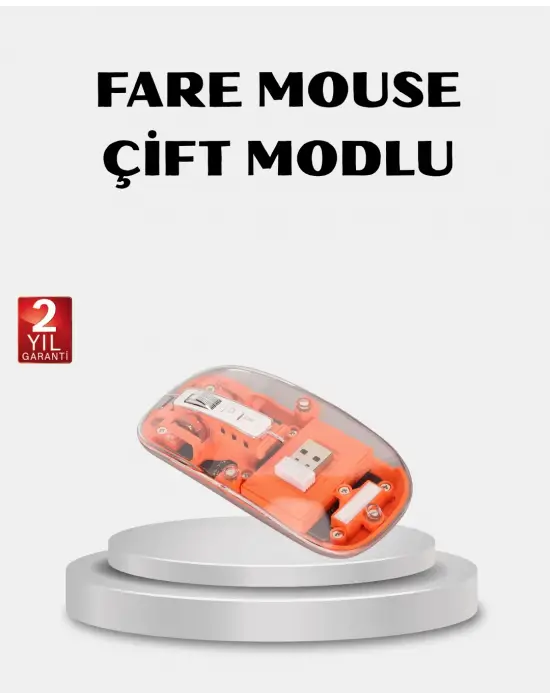 Kablosuz Çift Modlu Mouse – Bluetooth 5.0 + 2.4ghz