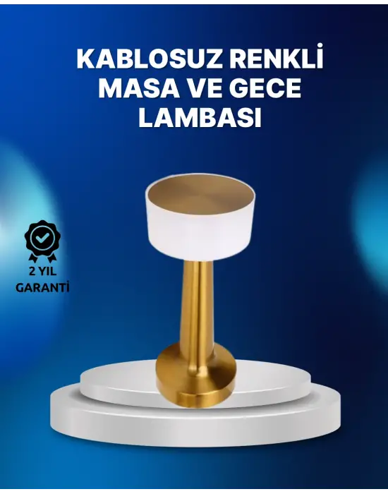 Kablosuz Dokunmatik Masa Lambası – Şık Modern Metal Gövde, Usb Şarjlı