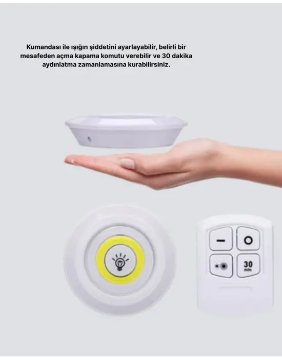 Kablosuz Gün Işığı 3’lü Led Spot Lamba Kumandalı