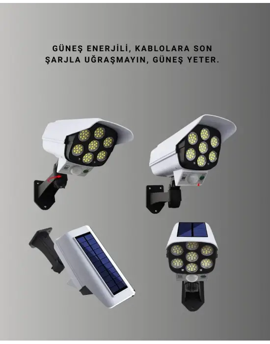 Kablosuz, Güneş Paneliyle Şarj Olan Dış Mekan Lambası – 8-10 Saat Aydınlatma Süresi