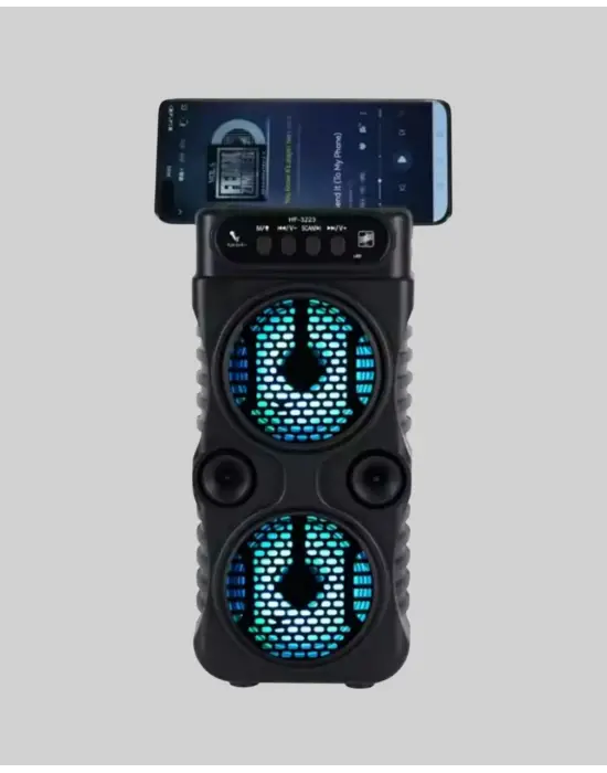 Kablosuz Led Işıklı Bluetooth Hoparlör – Fm Radyolu, Mikrofon Girişli