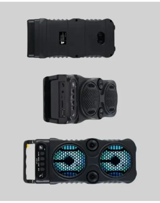 Kablosuz Led Işıklı Bluetooth Hoparlör – Fm Radyolu, Mikrofon Girişli