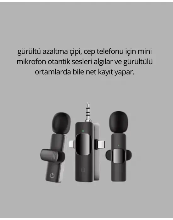 Kablosuz Mikrofon - Telefon Ve Bilgisayar Uyumlu