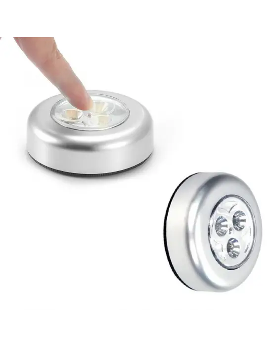 Kablosuz Spot Pilli Dokunmatik Led Lamba 3 Ledli Dolap Lambası