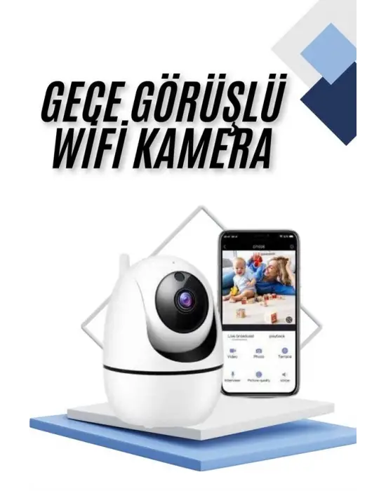 Kablosuz Wifi Destekli Akıllı Güvenlik Kamerası Hareket Sensörlü