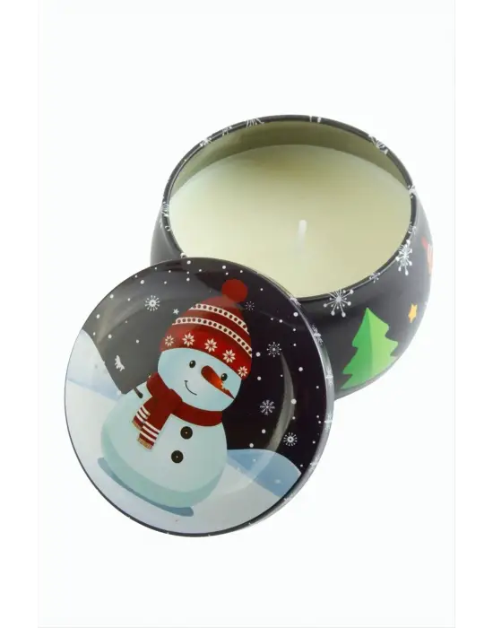 Kardan Adam Yılbaşı Kapaklı Mum 8 cm